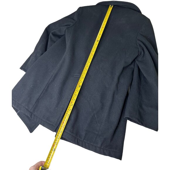 Vintage U.S. Navy 100% Wool Pea Coat M Black Double Breasted Military Size 38L - Picture 10 of 10